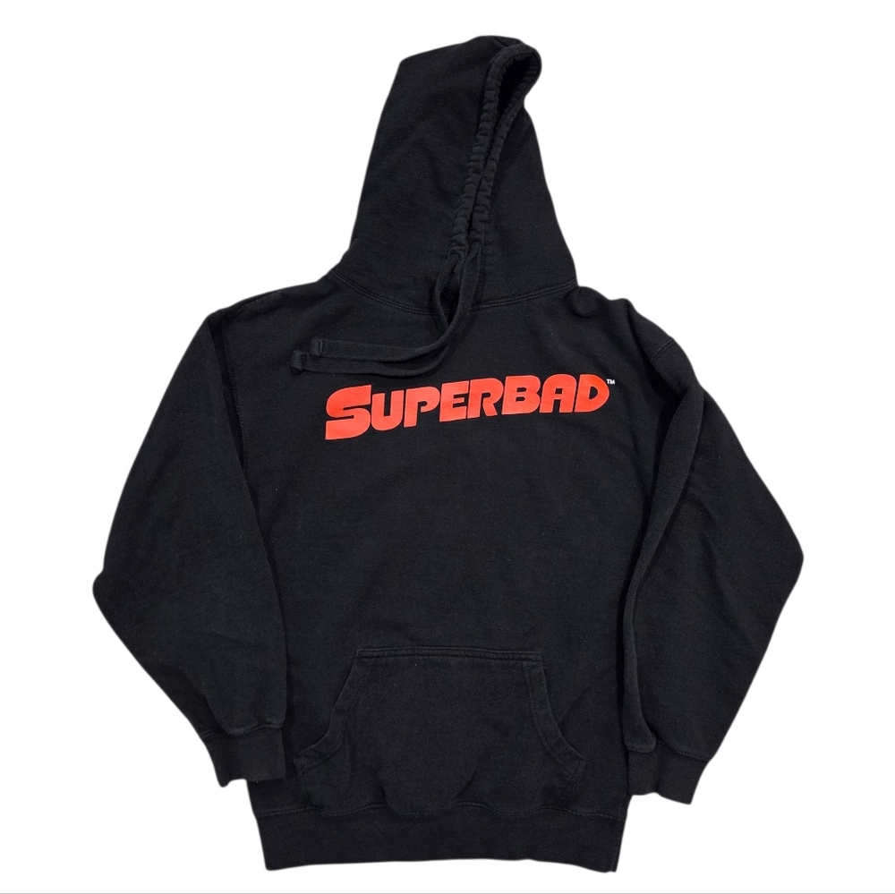 Superbad Movie Spellout Hoodie Black Red Philcos Licensed Small Petite Pullover